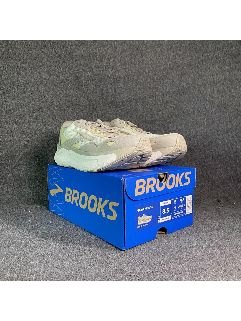Brooks Ghost Max SE London Fog Green Haze Coconut Mens 8.5 Sneakers 1104441D335